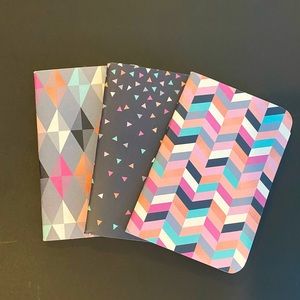 Geometric Fun Shapes Small Notebooks Journals Set of 3 NWT